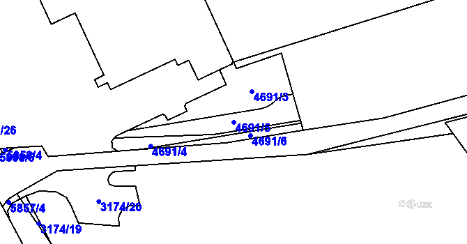 Parcela st. 4691/5 v KÚ Jihlava, Katastrální mapa