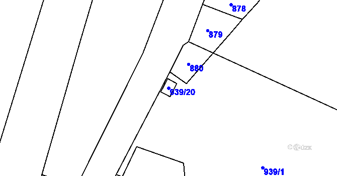 Parcela st. 939/20 v KÚ Jihlava, Katastrální mapa