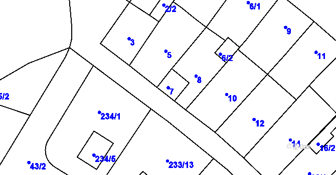 Parcela st. 7 v KÚ Helenín, Katastrální mapa
