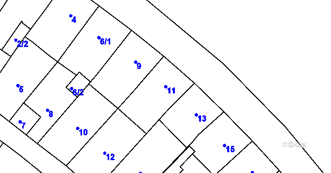 Parcela st. 11 v KÚ Helenín, Katastrální mapa