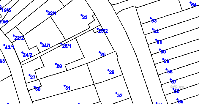 Parcela st. 26 v KÚ Helenín, Katastrální mapa
