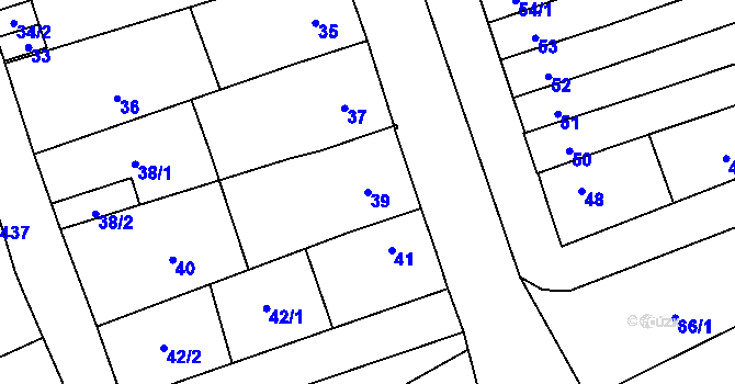 Parcela st. 39 v KÚ Helenín, Katastrální mapa