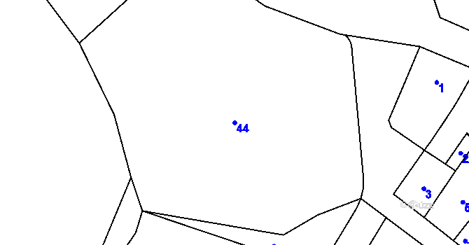 Parcela st. 44 v KÚ Helenín, Katastrální mapa