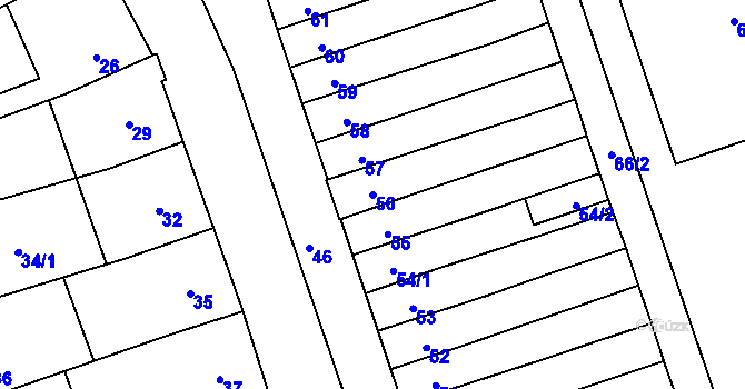 Parcela st. 56 v KÚ Helenín, Katastrální mapa