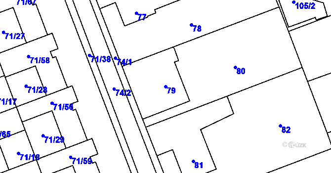 Parcela st. 79 v KÚ Helenín, Katastrální mapa