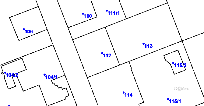 Parcela st. 112 v KÚ Helenín, Katastrální mapa