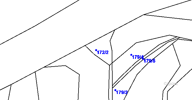 Parcela st. 172/2 v KÚ Helenín, Katastrální mapa