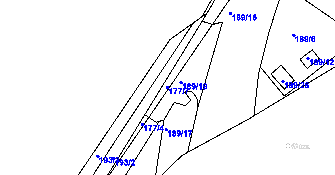 Parcela st. 177/7 v KÚ Helenín, Katastrální mapa