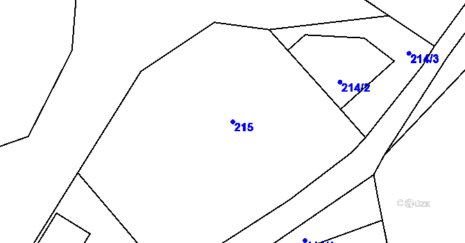 Parcela st. 215 v KÚ Helenín, Katastrální mapa