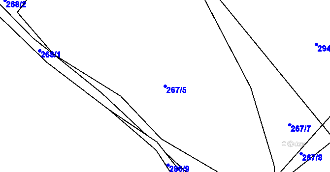 Parcela st. 267/5 v KÚ Helenín, Katastrální mapa