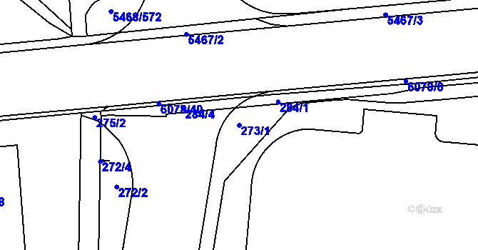 Parcela st. 273/1 v KÚ Helenín, Katastrální mapa