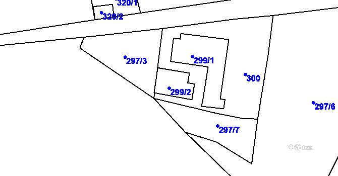 Parcela st. 299/2 v KÚ Helenín, Katastrální mapa