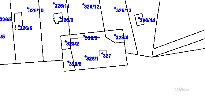 Parcela st. 327 v KÚ Helenín, Katastrální mapa