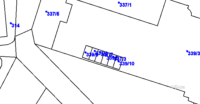 Parcela st. 337/2 v KÚ Helenín, Katastrální mapa