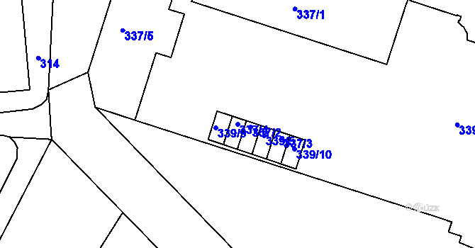 Parcela st. 337/4 v KÚ Helenín, Katastrální mapa