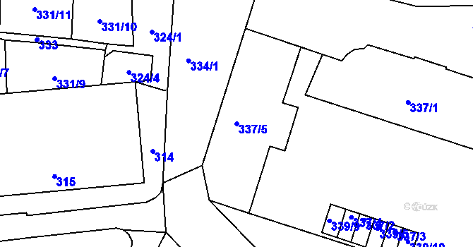 Parcela st. 337/5 v KÚ Helenín, Katastrální mapa