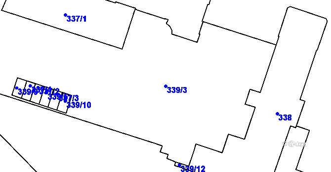 Parcela st. 339/3 v KÚ Helenín, Katastrální mapa
