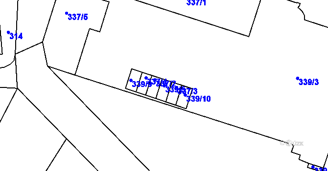 Parcela st. 339/5 v KÚ Helenín, Katastrální mapa