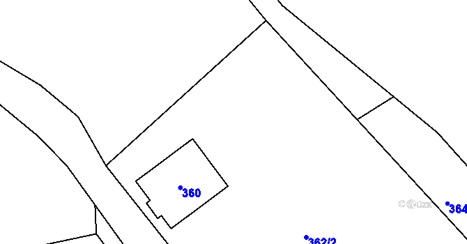 Parcela st. 362/1 v KÚ Helenín, Katastrální mapa