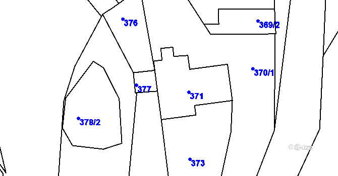 Parcela st. 371 v KÚ Helenín, Katastrální mapa