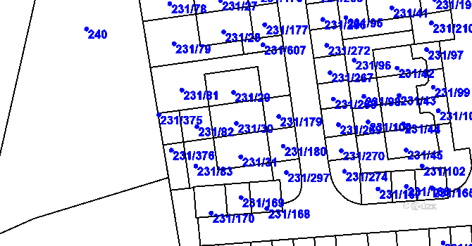Parcela st. 231/30 v KÚ Helenín, Katastrální mapa