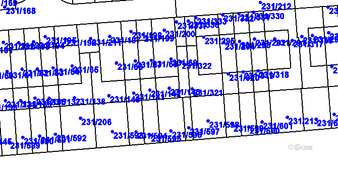 Parcela st. 231/143 v KÚ Helenín, Katastrální mapa