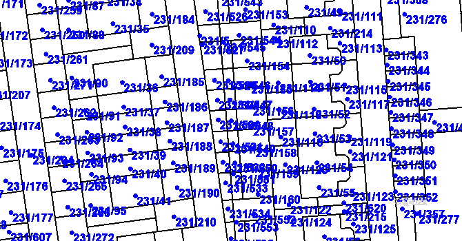 Parcela st. 231/548 v KÚ Helenín, Katastrální mapa