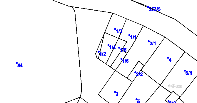 Parcela st. 1/2 v KÚ Helenín, Katastrální mapa