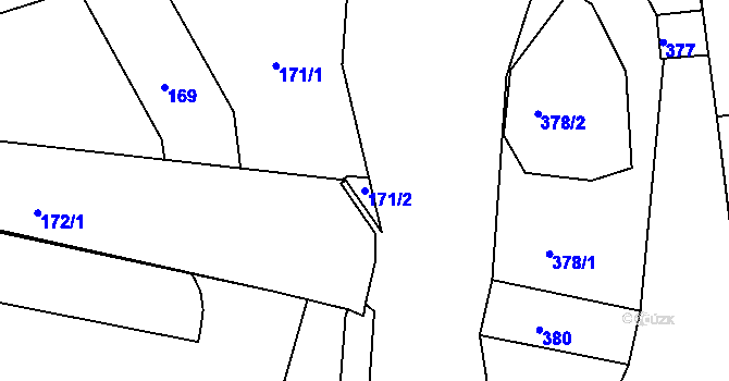 Parcela st. 171/2 v KÚ Helenín, Katastrální mapa
