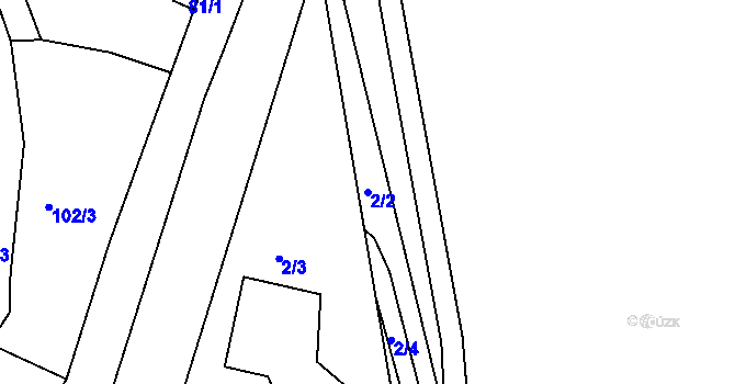 Parcela st. 2/2 v KÚ Pančava, Katastrální mapa
