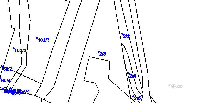 Parcela st. 2/3 v KÚ Pančava, Katastrální mapa
