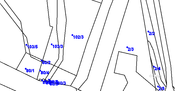 Parcela st. 3/4 v KÚ Pančava, Katastrální mapa
