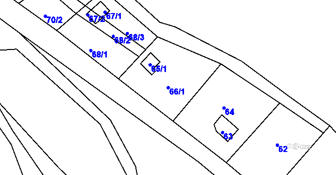Parcela st. 66/1 v KÚ Pančava, Katastrální mapa