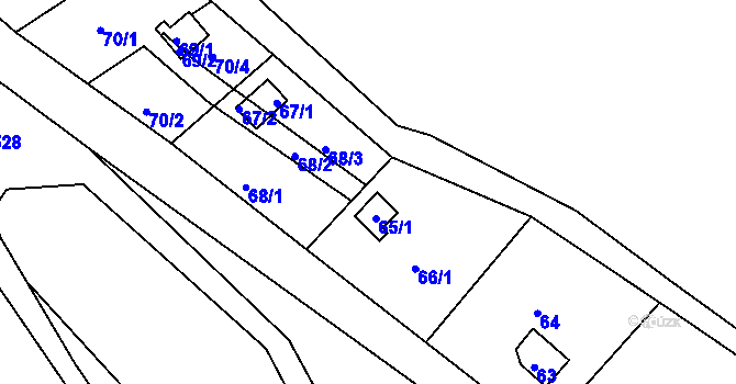Parcela st. 66/2 v KÚ Pančava, Katastrální mapa