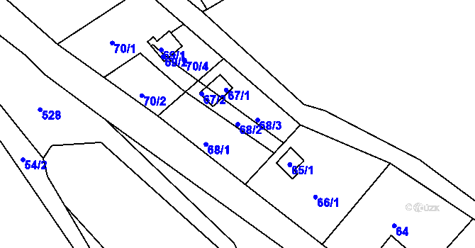 Parcela st. 68/2 v KÚ Pančava, Katastrální mapa