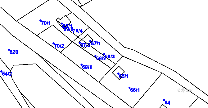 Parcela st. 68/3 v KÚ Pančava, Katastrální mapa