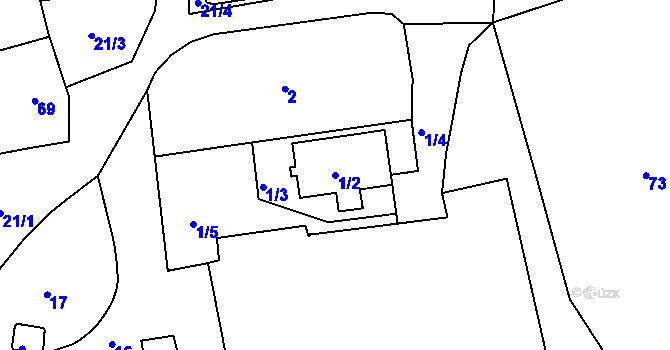 Parcela st. 1/2 v KÚ Sasov, Katastrální mapa