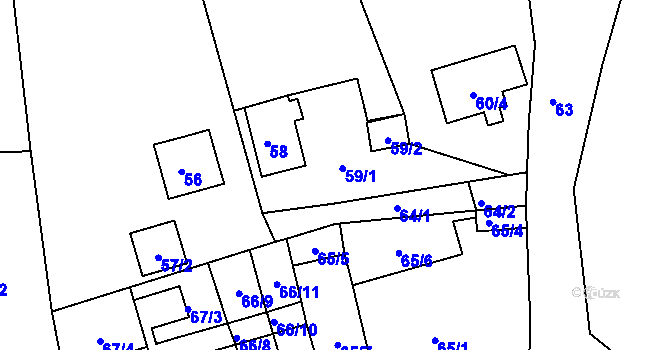 Parcela st. 59 v KÚ Sasov, Katastrální mapa