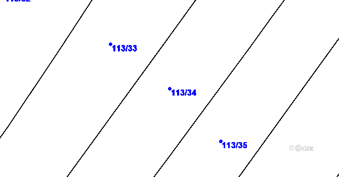 Parcela st. 113/34 v KÚ Sasov, Katastrální mapa