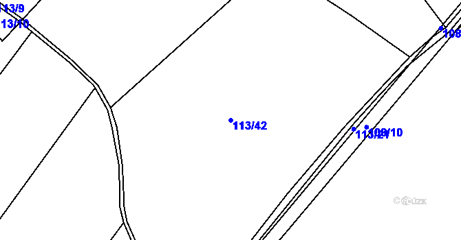 Parcela st. 113/42 v KÚ Sasov, Katastrální mapa