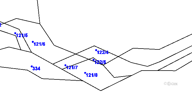 Parcela st. 122/4 v KÚ Sasov, Katastrální mapa