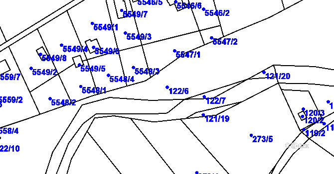 Parcela st. 122/6 v KÚ Sasov, Katastrální mapa