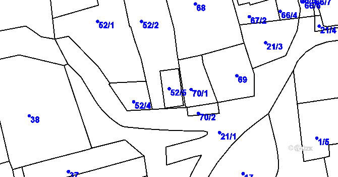 Parcela st. 52/5 v KÚ Sasov, Katastrální mapa