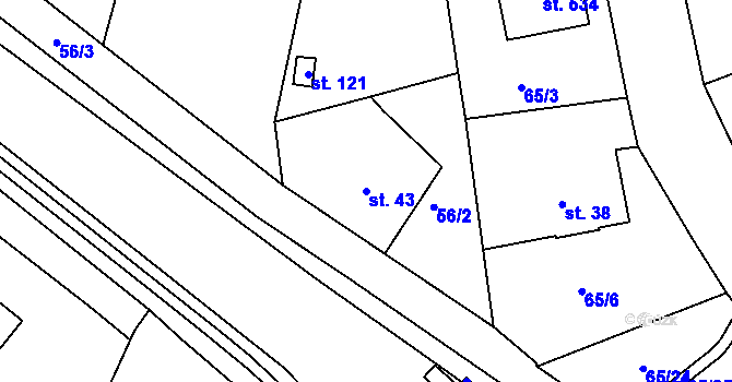 Parcela st. 43 v KÚ Staré Hory, Katastrální mapa