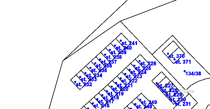 Parcela st. 238 v KÚ Staré Hory, Katastrální mapa