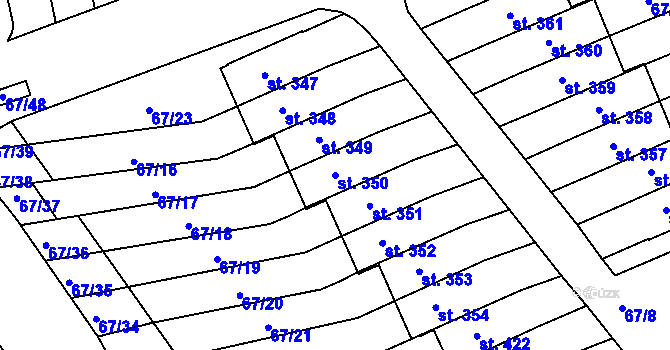 Parcela st. 350 v KÚ Staré Hory, Katastrální mapa
