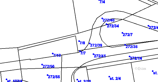Parcela st. 7/8 v KÚ Staré Hory, Katastrální mapa