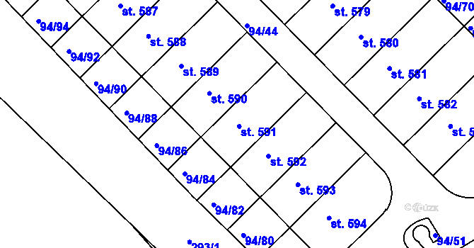 Parcela st. 94/83 v KÚ Staré Hory, Katastrální mapa