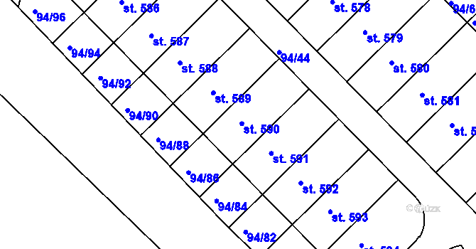 Parcela st. 94/85 v KÚ Staré Hory, Katastrální mapa