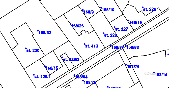 Parcela st. 413 v KÚ Bedřichov u Jihlavy, Katastrální mapa